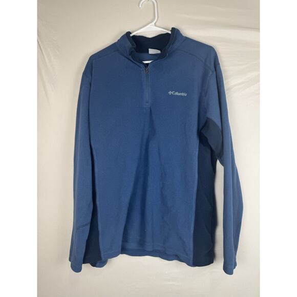 Columbia XL Blue Fleece 1/4 Zip Pullover Sweater Jacket Soft Warm Outdoor - Picture 1 of 3